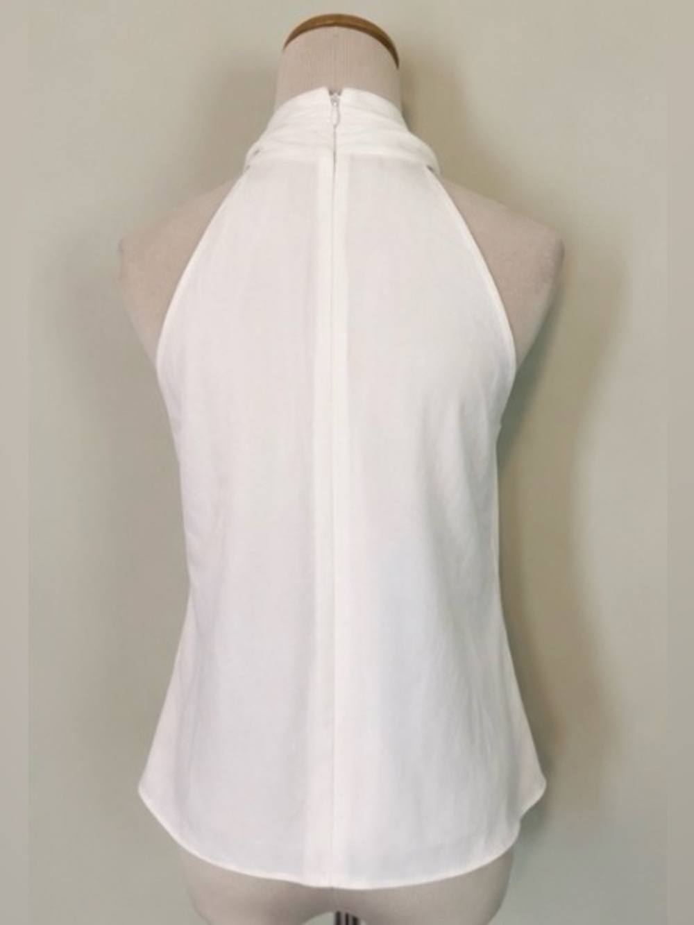 [Theory] White Washed Twill Cross Front Halter Top Size Small - Picture 3 of 9